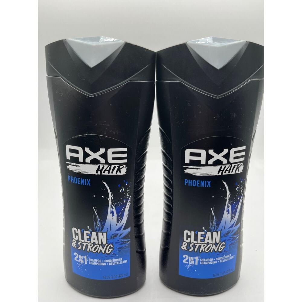 Lot of 2 Axe Hair Clean & Strong Phoenix 2-in-1 Shampoo & Conditioner!